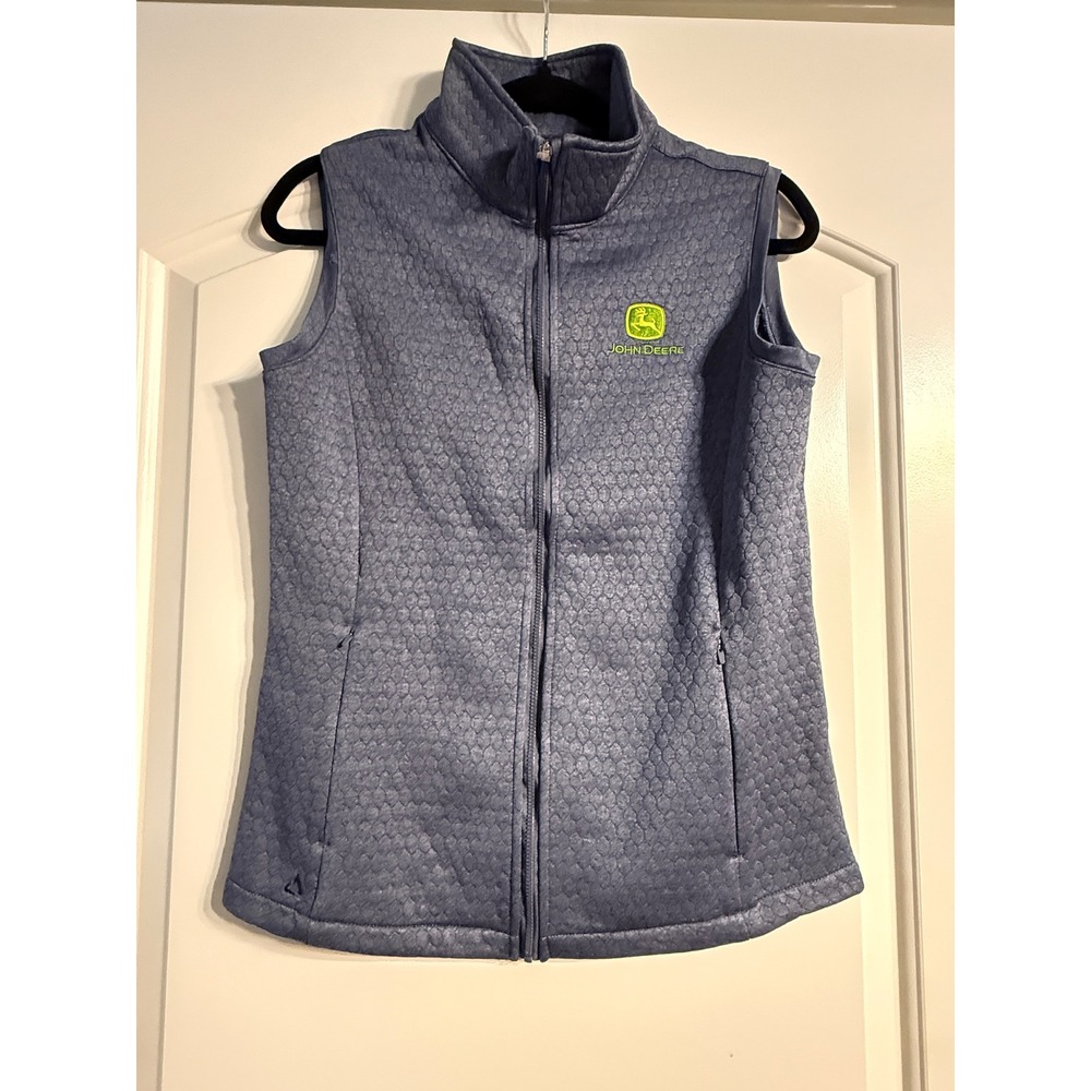 John Deere Quilted Vest Small Blue NWT Honeycomb Full Zip Ahead Outdoor Gorpcore